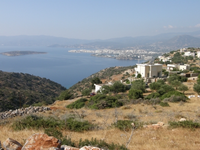 Building plot for sale with panoramic views to sea and the town in the area of Ellinika, Agios Nikolaos 