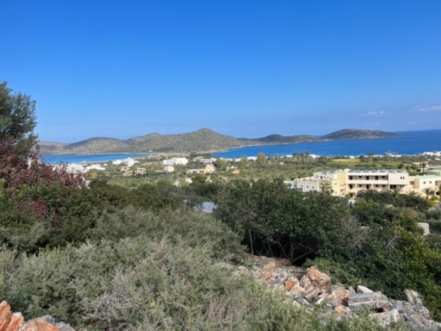 Building land plot in Elounda with panoramic with sea view 