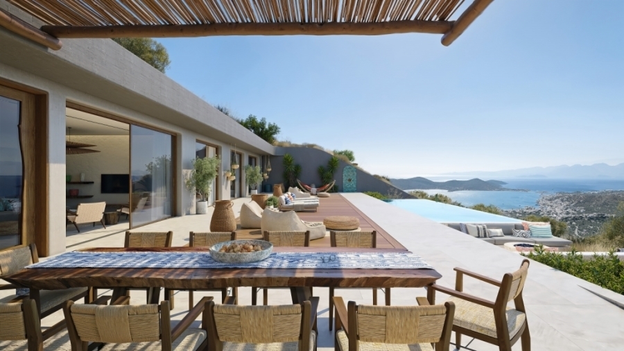 Under construction villa for sale with panoramic view to Elounda Bay 