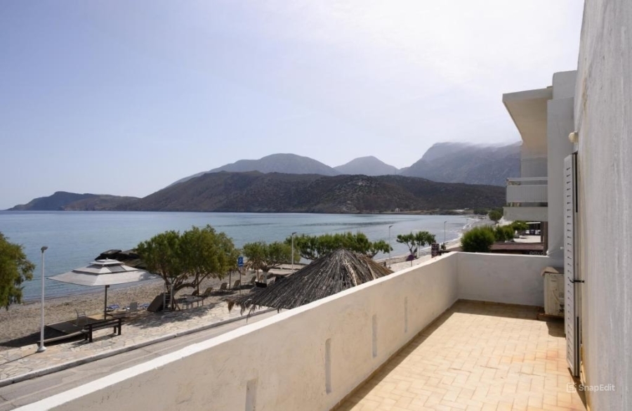 Seafront 1st floor apartment and  commercial property for sale in Pachia Ammos 