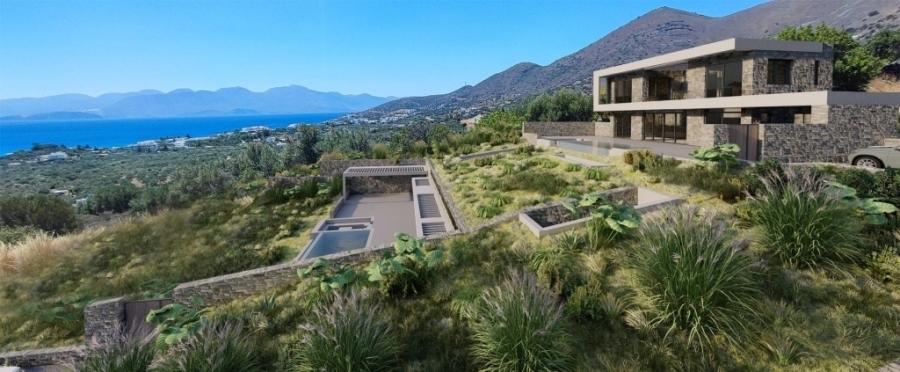 Stunning new build villa with panoramic views for sale in Elounda 