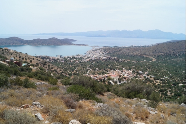 Building plot with panoramic view for sale in the village of Pines, Elounda 