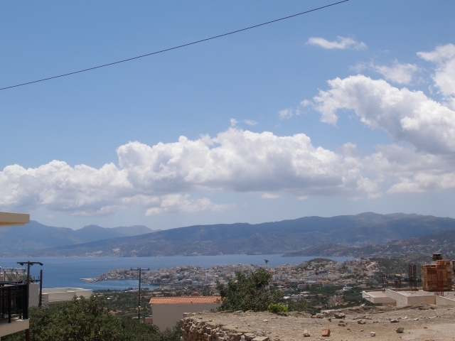 Building plot 440m2 for large house for sale with sea view in Katsikia, Agios Nikolaos 